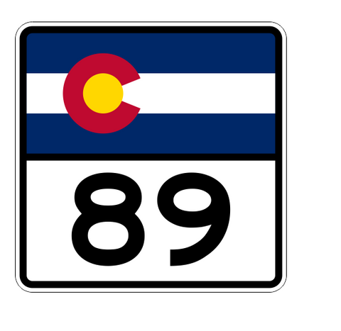 Colorado State Highway 89 Sticker Decal R1827 Highway Sign - Winter Park Products