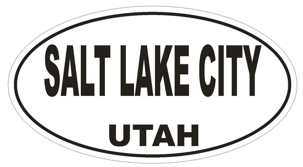 Salt Lake City Utah Oval Bumper Sticker or Helmet Sticker D1689 Euro Oval - Winter Park Products