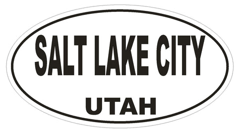 Salt Lake City Utah Oval Bumper Sticker or Helmet Sticker D1689 Euro Oval - Winter Park Products