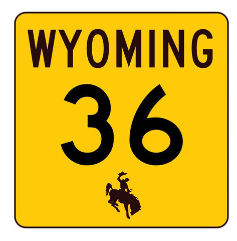 Wyoming Highway 36 Sticker R3396 Highway Sign