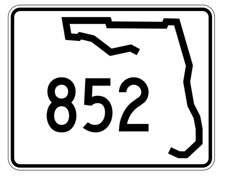 Florida State Road 852 Sticker Decal R1729 Highway Sign - Winter Park Products