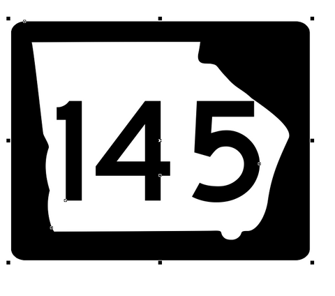 Georgia State Route 145 Sticker R3811 Highway Sign