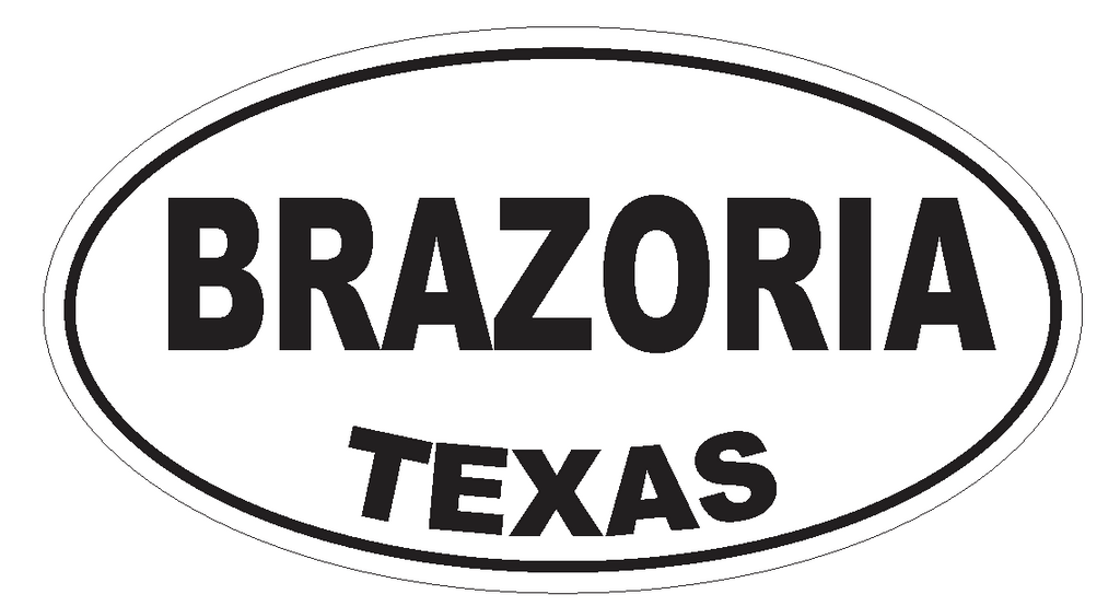Brazoria Texas Oval Bumper Sticker or Helmet Sticker D3171 Euro Oval - Winter Park Products