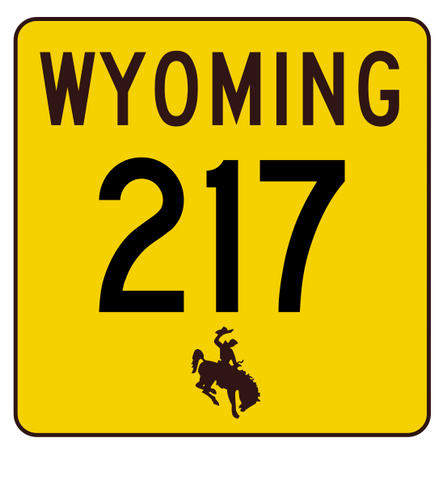Wyoming Highway 217 Sticker R3463 Highway Sign
