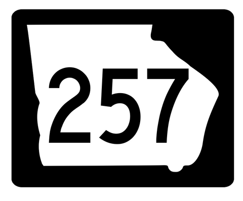 Georgia State Route 257 Sticker R3923 Highway Sign