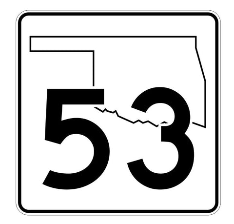 Oklahoma State Highway 53 Sticker Decal R5617 Highway Route Sign