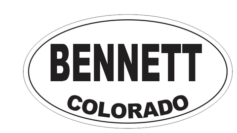 Bennett Colorado Oval Bumper Sticker D7155 Euro Oval