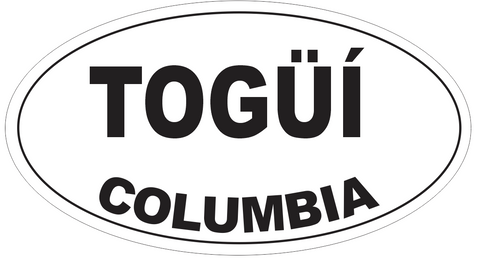 Togui Columbia Oval Bumper Sticker or Helmet Sticker D4360