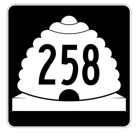 Utah State Highway 258 Sticker Decal R5530 Highway Route Sign
