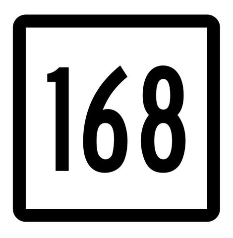 Connecticut State Highway 168 Sticker Decal R5179 Highway Route Sign