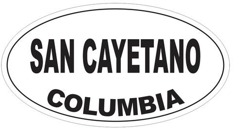 San Cayetano Columbia Oval Bumper Sticker or Helmet Sticker D5437