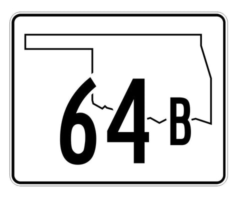 Oklahoma State Highway 64B Sticker Decal R5628 Highway Route Sign