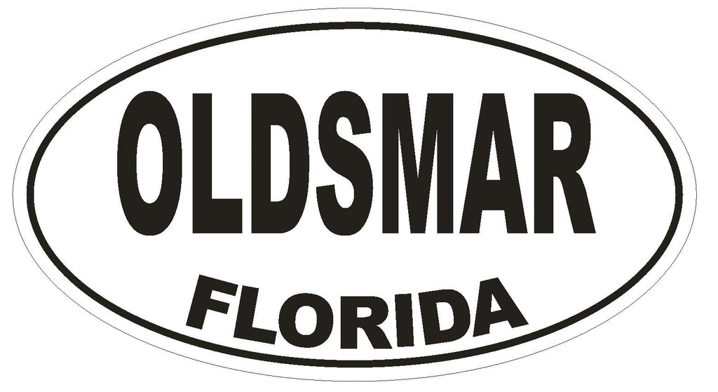 Oldsmar Florida Oval Bumper Sticker or Helmet Sticker D1577 Euro Oval - Winter Park Products