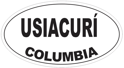 Usiacuri Columbia Oval Bumper Sticker or Helmet Sticker D4273
