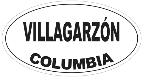 Villagarzon Columbia Oval Bumper Sticker or Helmet Sticker D4892