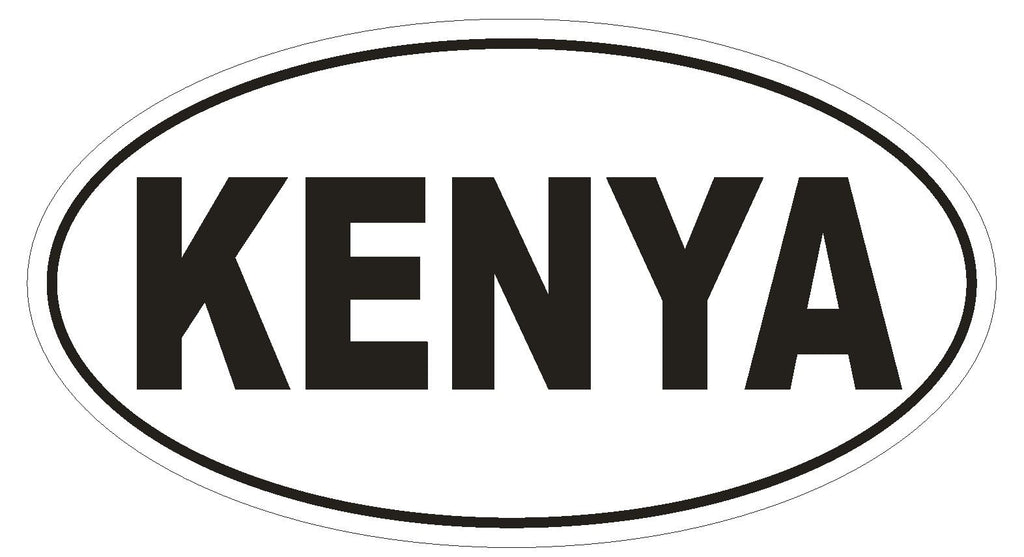 KENYA Oval Bumper Sticker or Helmet Sticker D2134 Country Euro oval - Winter Park Products