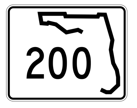 Florida State Road 200 Sticker Decal R1494 Highway Sign - Winter Park Products