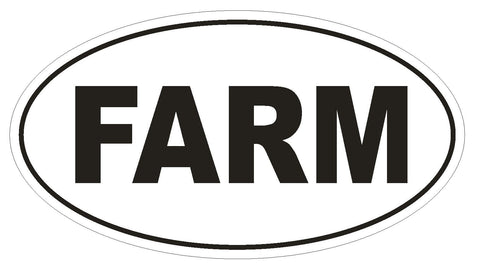 FARM Oval Bumper Sticker or Helmet Sticker D557 Laptop Cell Euro Oval - Winter Park Products
