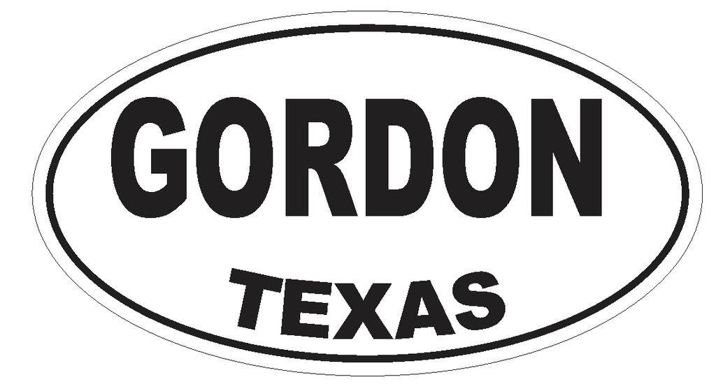 Gordon Texas Oval Bumper Sticker or Helmet Sticker D3422 Euro Oval - Winter Park Products
