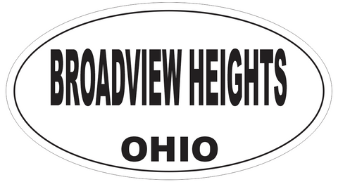 Broadview Heights Ohio Oval Bumper Sticker or Helmet Sticker D6043