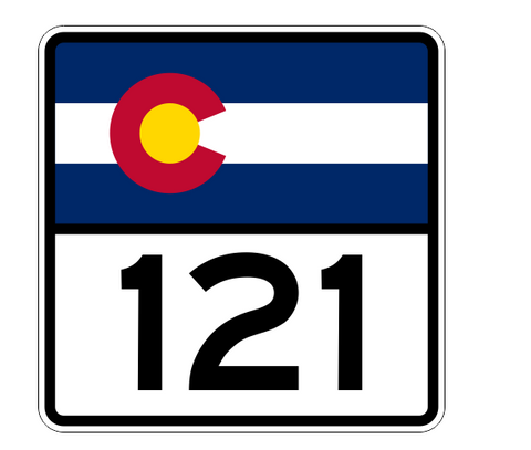 Colorado State Highway 121 Sticker Decal R1849 Highway Sign - Winter Park Products