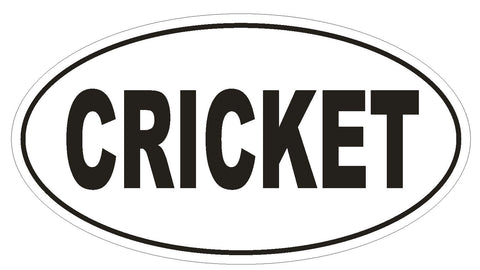 CRICKET Oval Bumper Sticker or Helmet Sticker D1930 Euro Oval - Winter Park Products