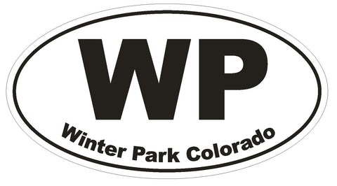 WP Winter Park Colorado Oval Bumper Sticker or Helmet Sticker D2156 Euro Oval - Winter Park Products