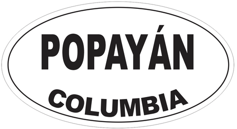 Popayan Columbia Oval Bumper Sticker or Helmet Sticker D4398