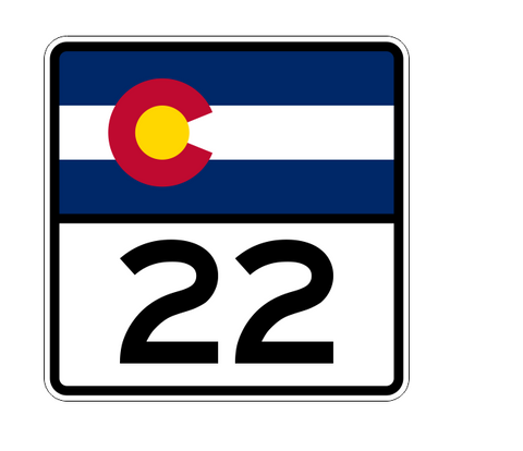 Colorado State Highway 22 Sticker Decal R1789 Highway Sign - Winter Park Products