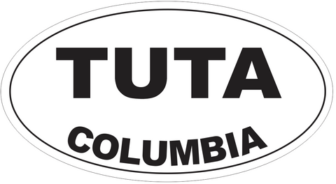 Tuta Columbia Oval Bumper Sticker or Helmet Sticker D4363