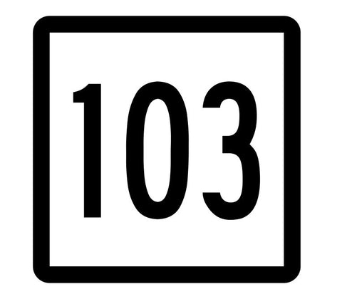 Connecticut State Highway 103 Sticker Decal R5121 Highway Route Sign