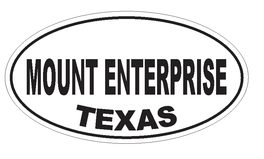 Mount Enterprise Texas Oval Bumper Sticker or Helmet Sticker D3637 Euro Oval - Winter Park Products