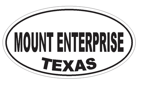 Mount Enterprise Texas Oval Bumper Sticker or Helmet Sticker D3637 Euro Oval - Winter Park Products