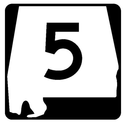 Alabama State Route 5 Sticker R4403 Highway Sign Road Sign Decal
