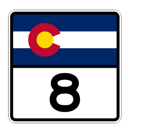 Colorado State Highway 8 Sticker Decal R1778 Highway Sign - Winter Park Products