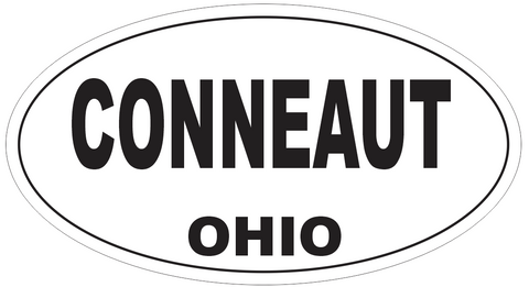 Conneaut Ohio Oval Bumper Sticker or Helmet Sticker D6069