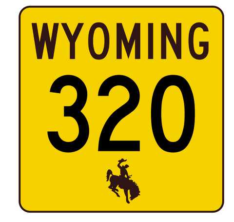 Wyoming Highway 320 Sticker R3511 Highway Sign