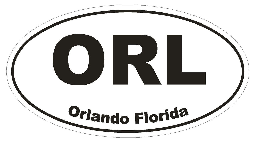 Orlando Florida Oval Bumper Sticker or Helmet Sticker D1298 Euro Oval - Winter Park Products
