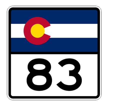 Colorado State Highway 83 Sticker Decal R1824 Highway Sign - Winter Park Products
