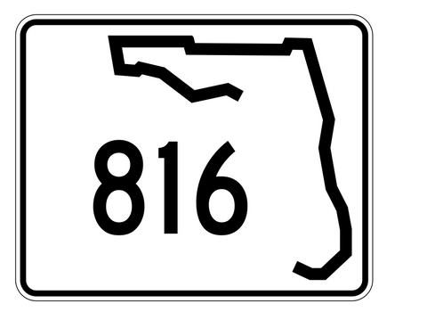Florida State Road 816 Sticker Decal R1710 Highway Sign - Winter Park Products