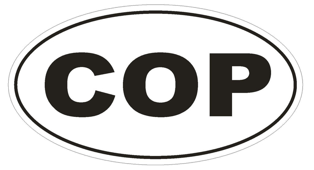 COP Oval Bumper Sticker or Helmet Sticker D1711 Euro Oval Police - Winter Park Products