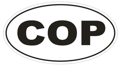 COP Oval Bumper Sticker or Helmet Sticker D1711 Euro Oval Police - Winter Park Products
