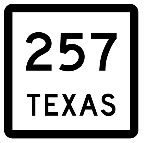 Texas State Highway 257 Sticker Decal R2552 Highway Sign
