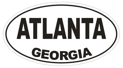 Atlanta Georgia Oval Bumper Sticker or Helmet Sticker D1660 Euro Oval - Winter Park Products