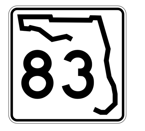 Florida State Road 83 Sticker Decal R1416 Highway Sign - Winter Park Products