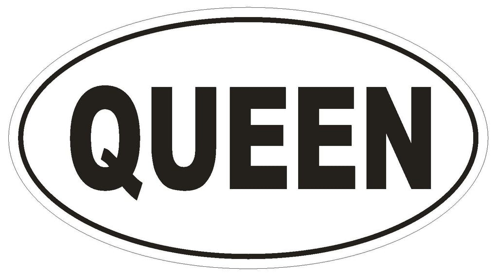 QUEEN Oval Bumper Sticker or Helmet Sticker D1804 Euro Oval - Winter Park Products