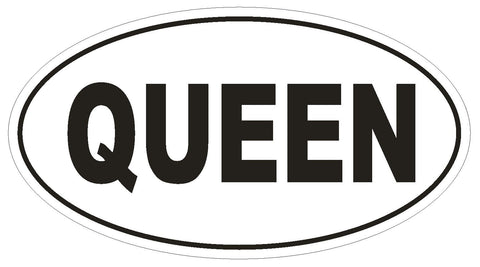 QUEEN Oval Bumper Sticker or Helmet Sticker D1804 Euro Oval - Winter Park Products