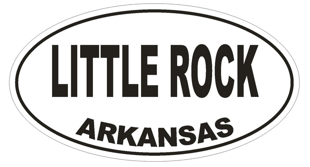 Little Rock Arkansas Oval Bumper Sticker or Helmet Sticker D1655 Euro Oval - Winter Park Products