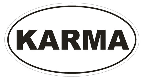 KARMA Oval Bumper Sticker or Helmet Sticker D153 Euro Oval - Winter Park Products