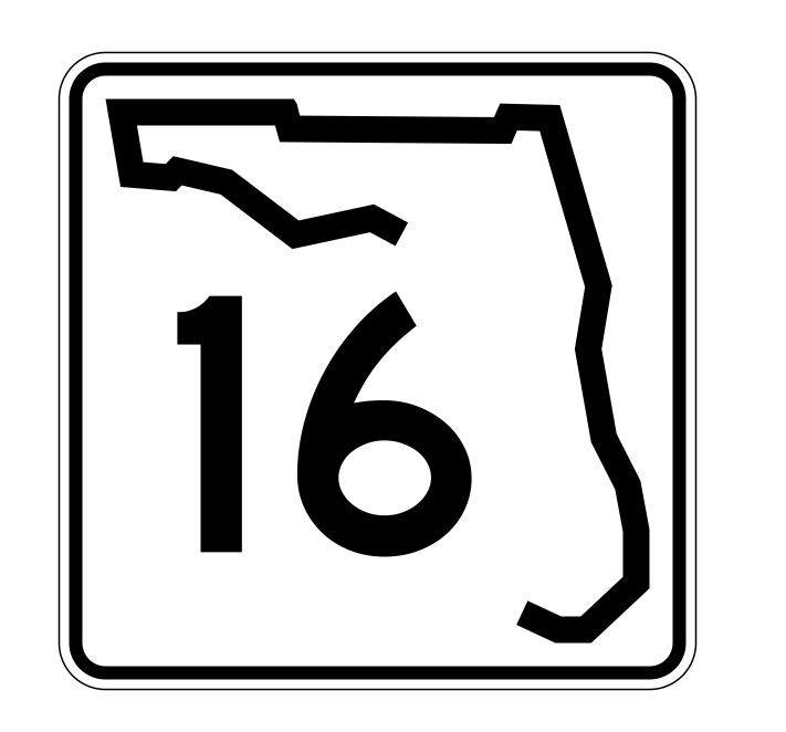 Florida State Road 16 Sticker Decal R1351 Highway Sign - Winter Park Products